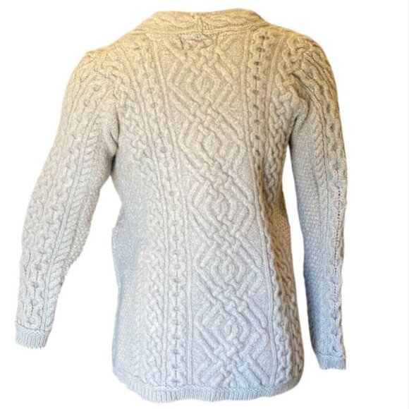 Aran Crafts Ireland 100% Merino Wool Cable-Knit Button Cardigan Sweater S 150Q - Picture 5 of 12